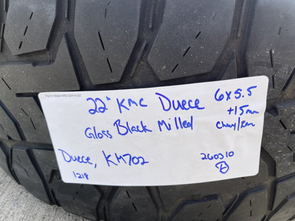22x9 22" KMC Duece KM702 Chevy Silverado RAM wheels rims 6x139 6x5.5 tires TOYO