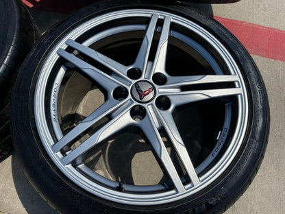 19" + 20" Chevy Corvette Z06 C8 OEM FORGED wheels rims MICHELIN SET