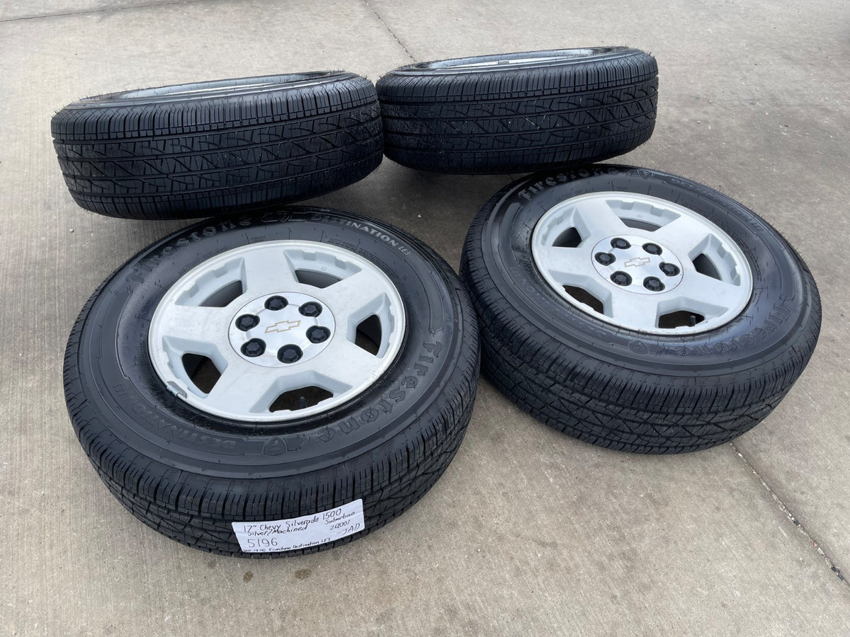 17" Chevy Tahoe Silverado Suburban Z71 OEM 5196 wheels rims tires SET FIRESTONE