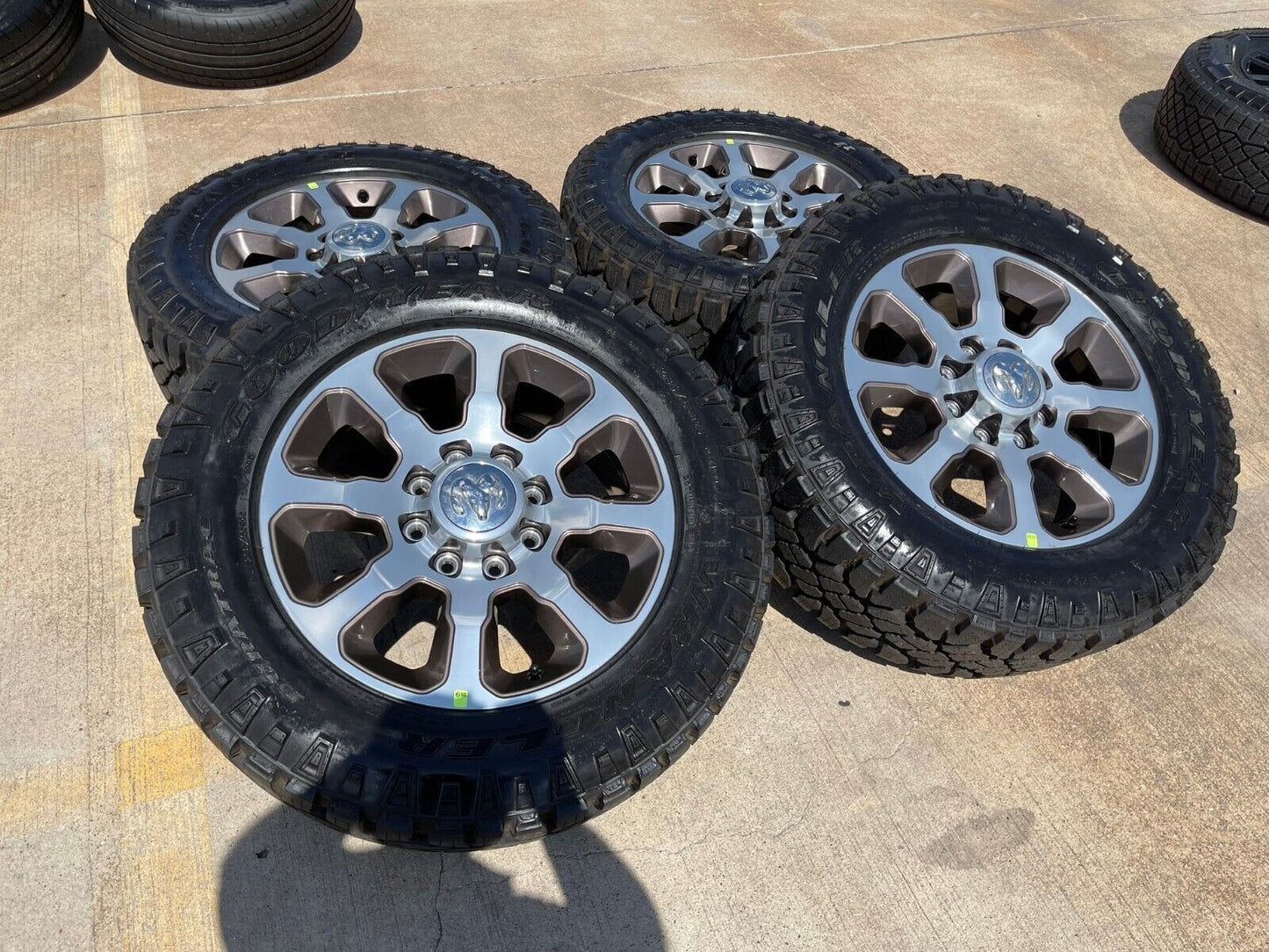20" Dodge Ram 2500 3500 LARAMIE OEM 2698 wheels rims TAN SET DURATRAC A/T NEW