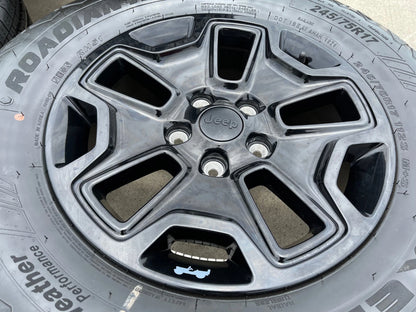 17" Jeep Wrangler Gladiator OEM wheels rims 9118 black tires NEW