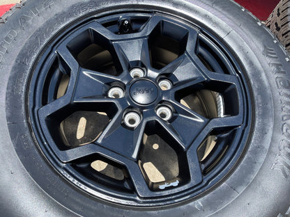 17" Jeep Wrangler SPORT OEM wheels rims tires 9237 SET black HANKOOK A/T2 NEW