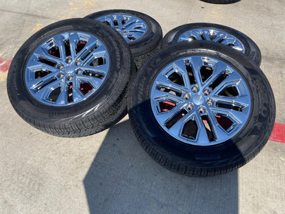 20" Ford F-150 LARIAT OEM 10619 rims wheels CHROME Expedition SET PIRELLI AT
