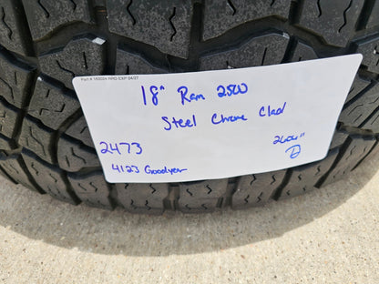 18" Dodge Ram 2500 3500 STEEL chrome OEM 2473 wheels rims GOODYEAR 35"