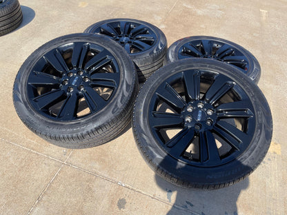 22" Lincoln Navigator OEM rims wheels Black Label 95384 10496 tires PIRELLI SET