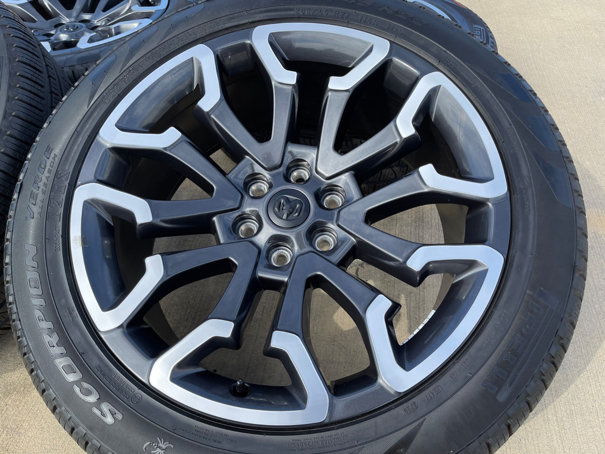 22" Dodge Ram 1500 OEM 95987 LIMITED Laramie wheels rims 2025 2026 2027 SET NEW