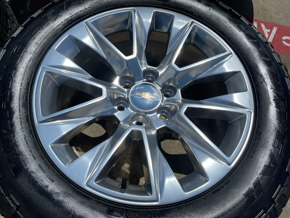 20" Chevy Tahoe Silverado LTZ 5920 OEM wheels rims Yukon SET GOODYEAR A/T