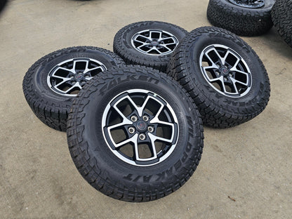 17" Jeep Wrangler Rubicon OEM 95730 9327 wheels rims Gladiator FALKEN A/T 33 NEW