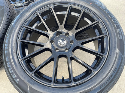 22x9 22" DUB Luxe S205 Chevy Silverado RAM wheels rims 6x139 6x5.5 tires SET