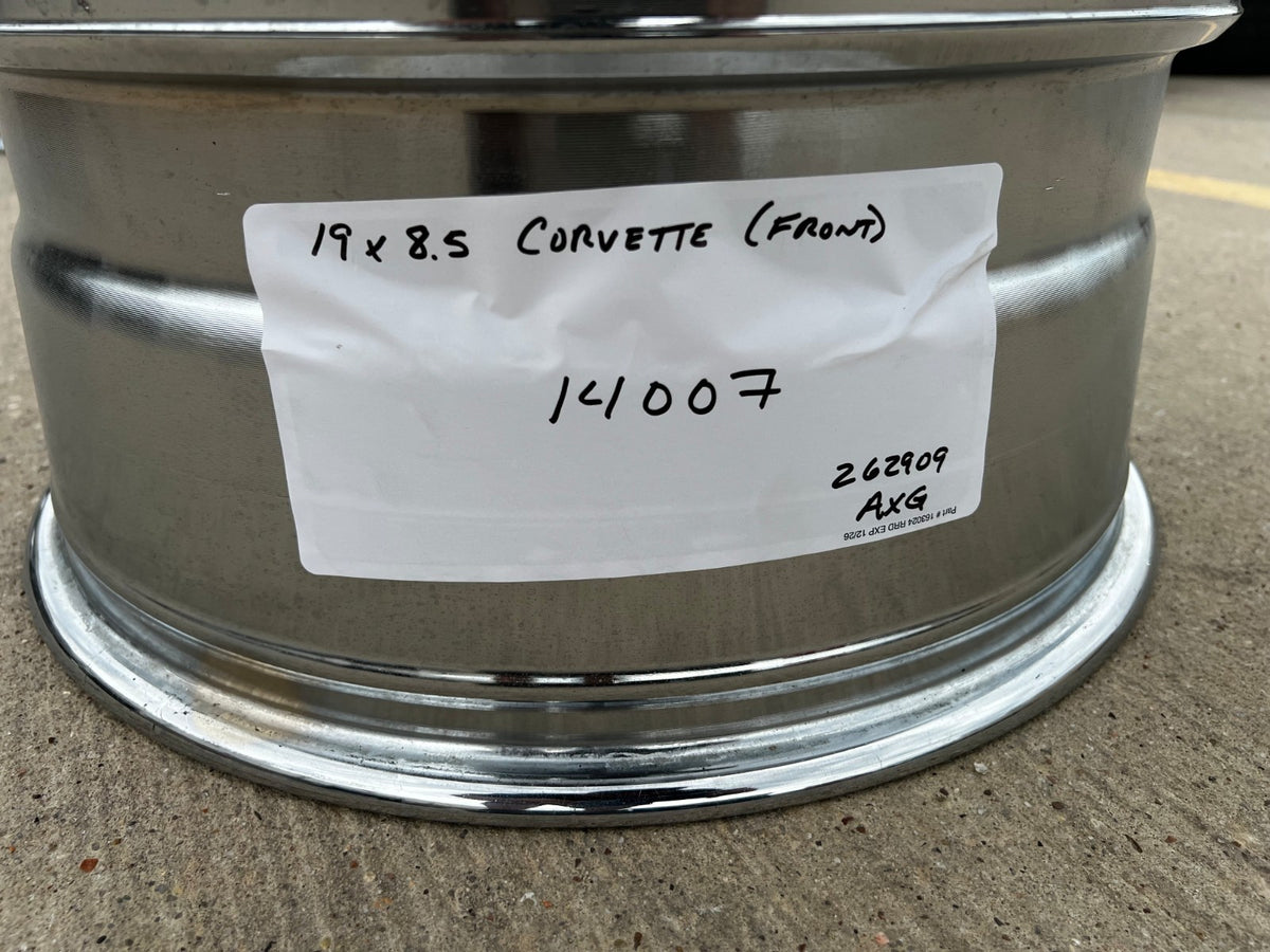 19" 19x8.5 Chevy Corvette C8 OEM wheel rim 14007 96704 FRONT CHROME