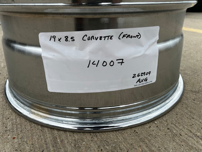 19" 19x8.5 Chevy Corvette C8 OEM wheel rim 14007 96704 FRONT CHROME