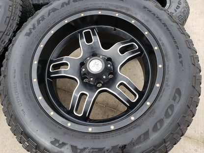 20x9 American Outlaw Chevy Silverado RAM Tacoma wheels rims 6x139 6x5.5 tires