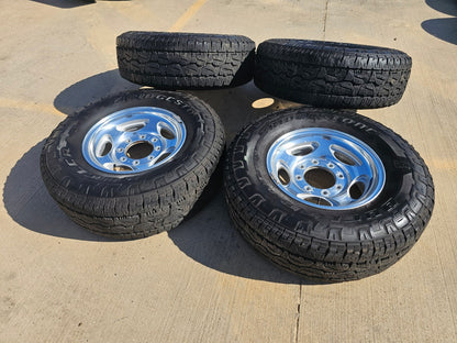 16" Ford F-250 F-350 Excursion OEM 3408 polished wheels rims SET BRIDGSETONE