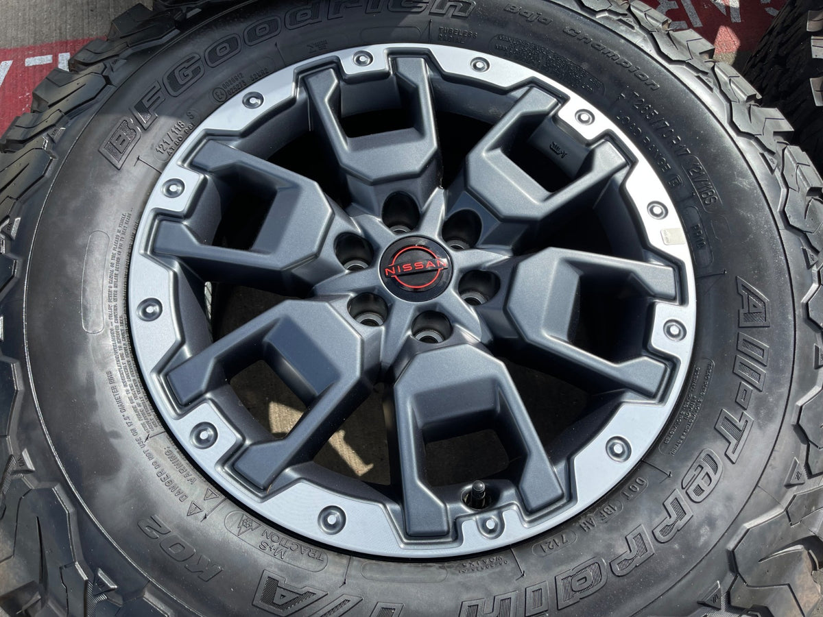 17" Nissan Frontier X-PRO OEM 62834 Desert Runner wheels rims BFG KO2 A/T NEW