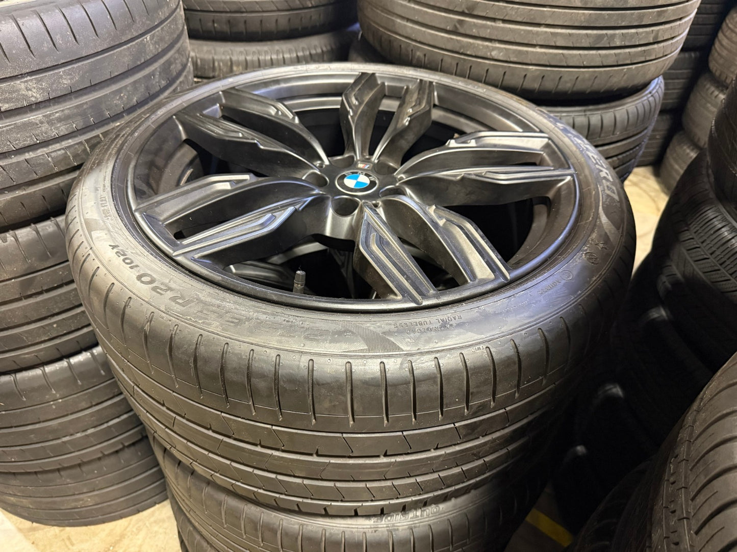 20" BMW M760i 740i 640i OEM 86343 86344 Series 760M SET black wheels rims tires