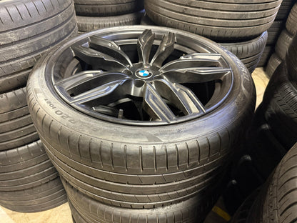 20" BMW M760i 740i 640i OEM 86343 86344 Series 760M SET black wheels rims tires