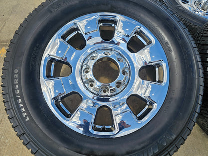 20" Ford F-250 F-350 OEM 10295 25085 10552 chrome wheels rims SET NEW MICHELIN