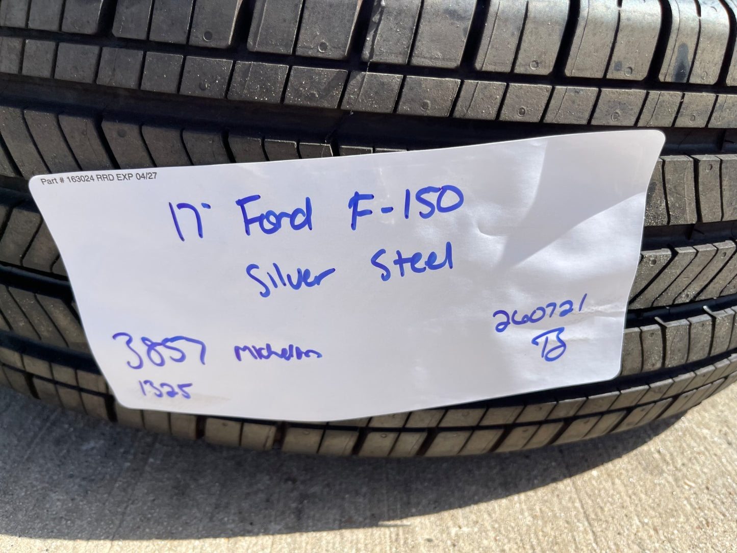 17" Ford F-150 OEM rims wheels 3857 tires steel 2024 2025 2026 2027 MICHELIN NEW