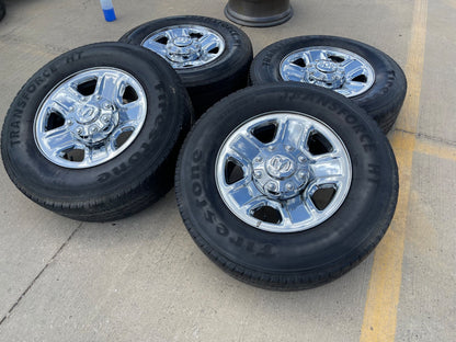 18" Dodge Ram 2500 3500 STEEL chrome OEM 2473 wheels rims tires SET
