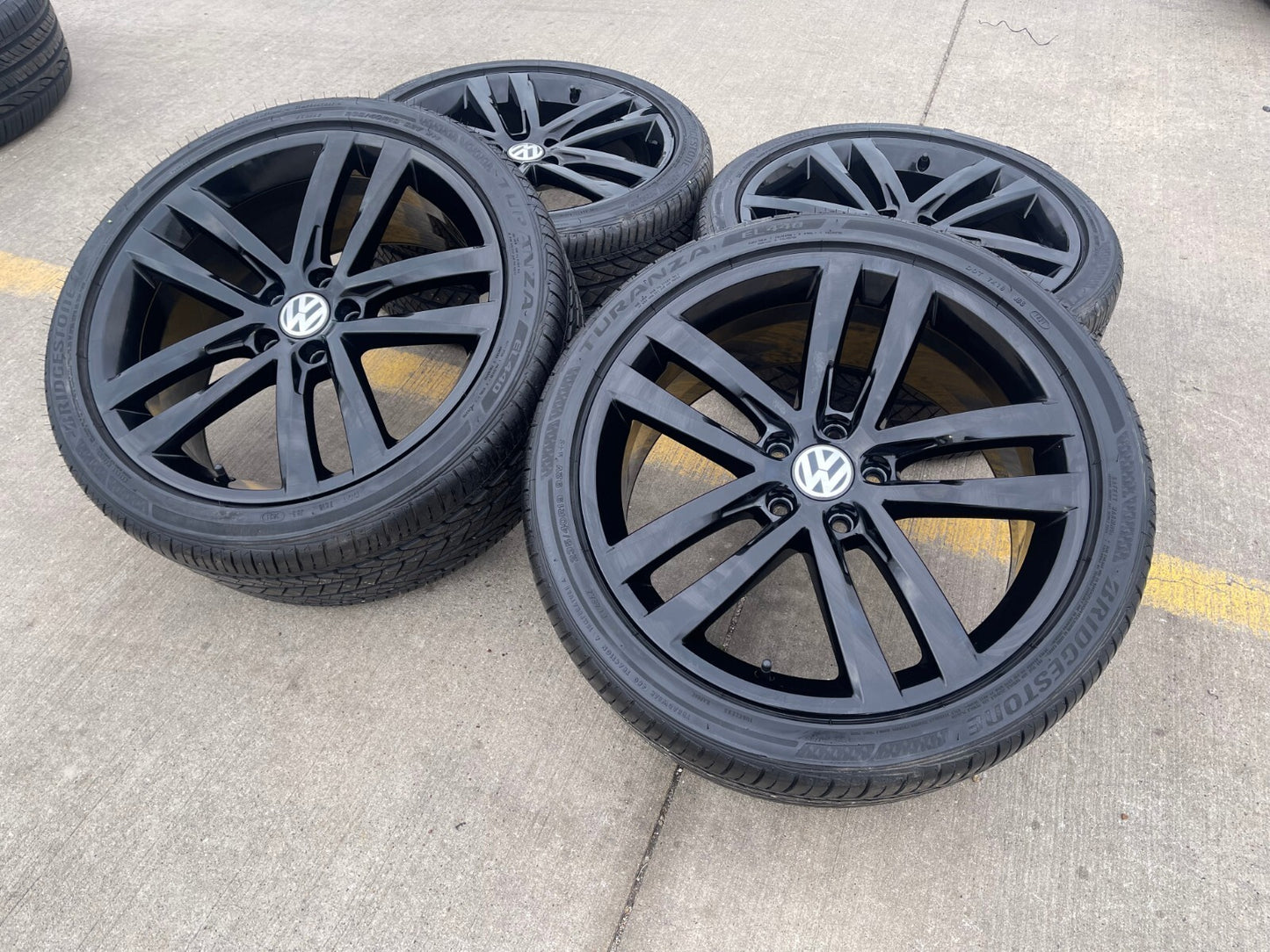 19" VW Passat Golf GTI Jetta OEM Salvador black wheels rims 70002 tires