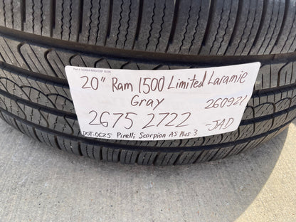 20" Ram 1500 OEM LIMITED Laramie wheels rims gray 2675 2722 PIRELLI
