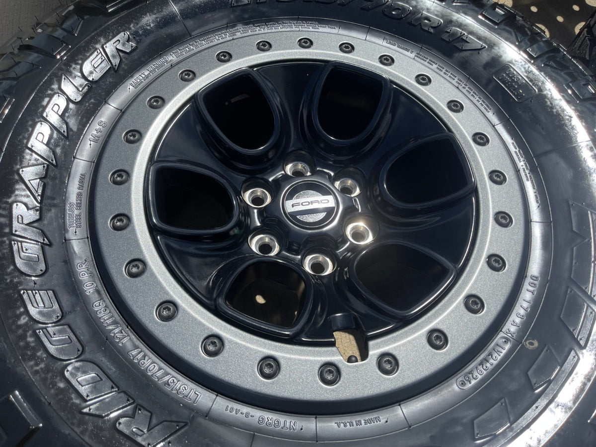 17" Ford F-150 Raptor OEM BEADLOCK rims wheels 10459 95210 SET NITRO 35" NEW