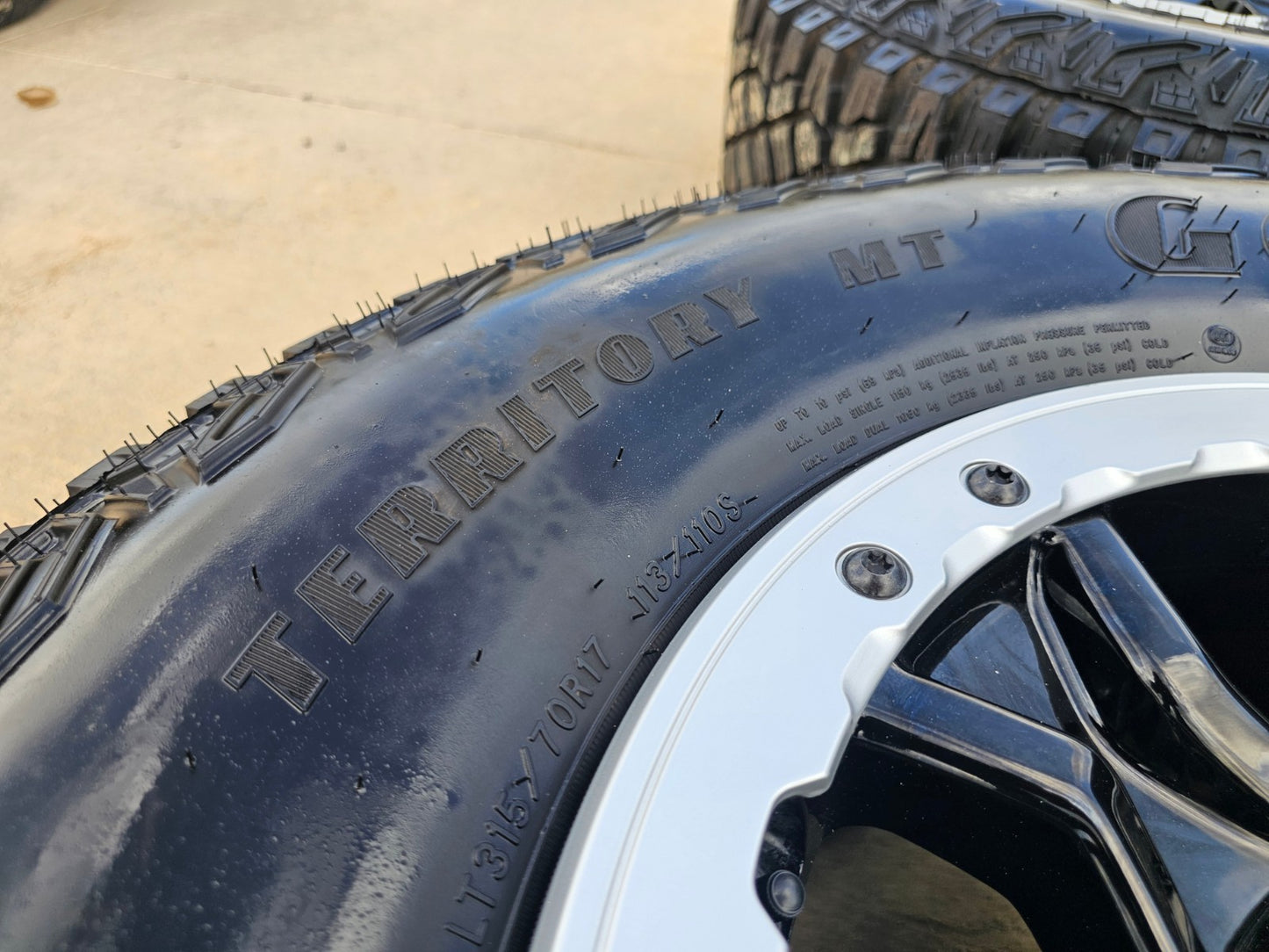 17" Ford Bronco SASQUATCH wheels rims BEADLOCK 10388 Ranger SET GOODYEAR A/T 35"