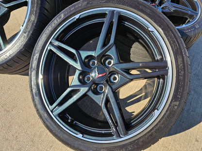 19" + 20" Chevy Corvette C8 OEM 14007 14008 wheels rims MICHELIN