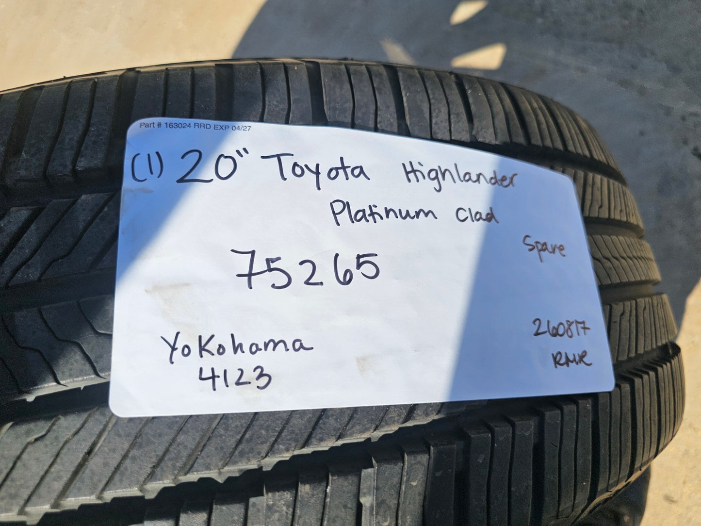 20" Toyota Highlander OEM 75265 wheel rim 2021 2022 2023 2024 2025 2026