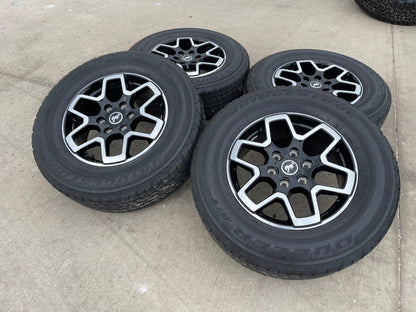 18" Ford Bronco wheels rims tires black 95213 Ranger tires BRIDGESTONE DUELER AT