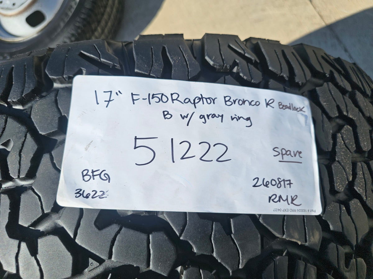 17" Ford F-150 Raptor Bronco R OEM BEADLOCK 51222 rim wheel 37" BFG spare