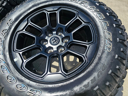 18" Dodge Ram 1500 Rebel Black OEM wheels rims 2023 2024 2025 DURATRAC A/T