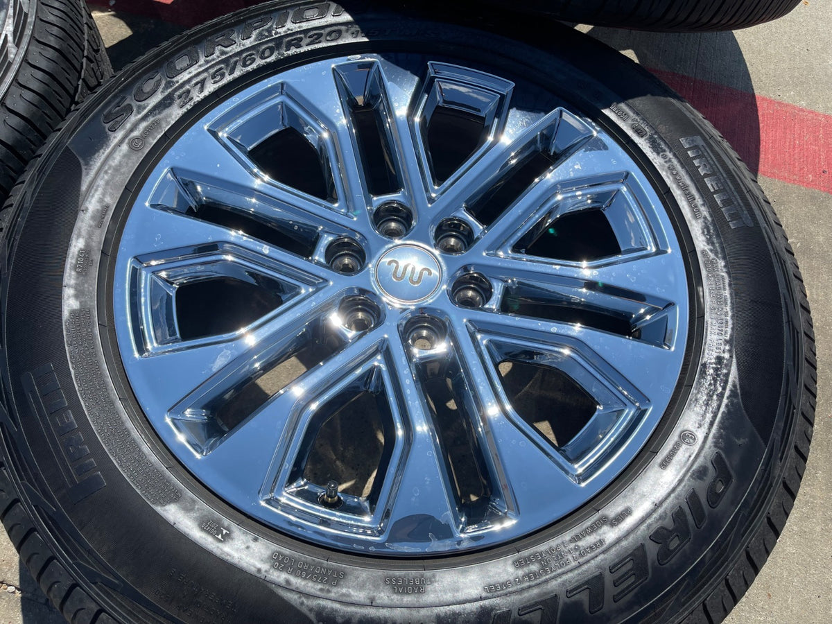 20" Ford F-150 LARIAT OEM 10619 rims wheels CHROME Expedition SET PIRELLI AT