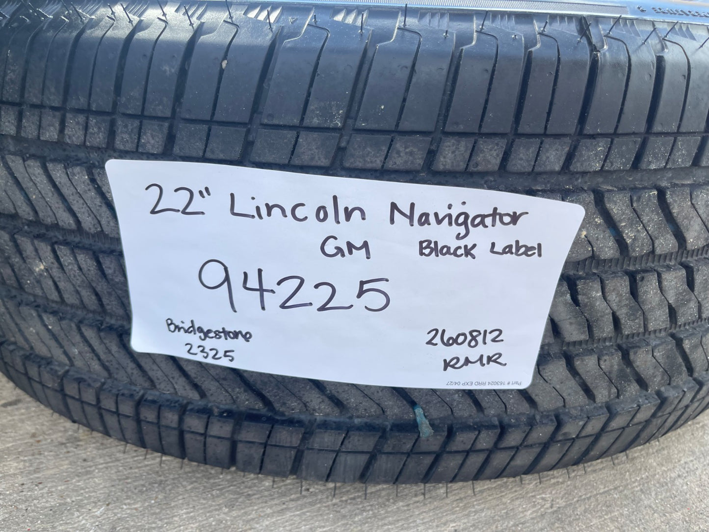 22" Lincoln Navigator OEM 94225 rims wheels BLACK LABEL BRIDGESTONE SET NEW