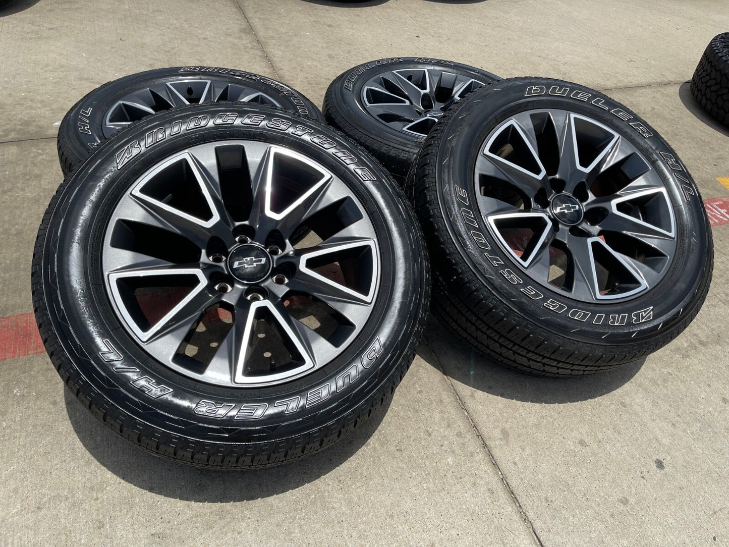 20" Chevy Tahoe Silverado OEM 5919 wheels rims GMC Yukon tires BRIDGESTONE
