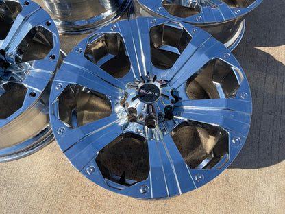 22x9.5 Ballistic Outlaw Chevy Dodge Ram 2500 3500 wheels rims 8x165 8x6.5