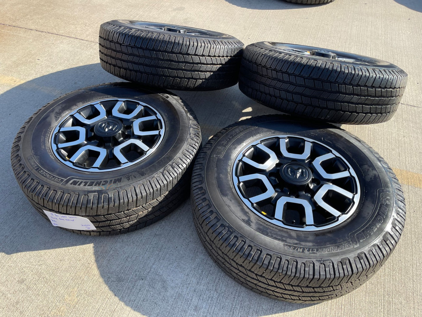 18" Ram 2500 3500 LARAMIE OEM wheels rims 2694 tires MICHELIN DEFENDER LTX M/S2