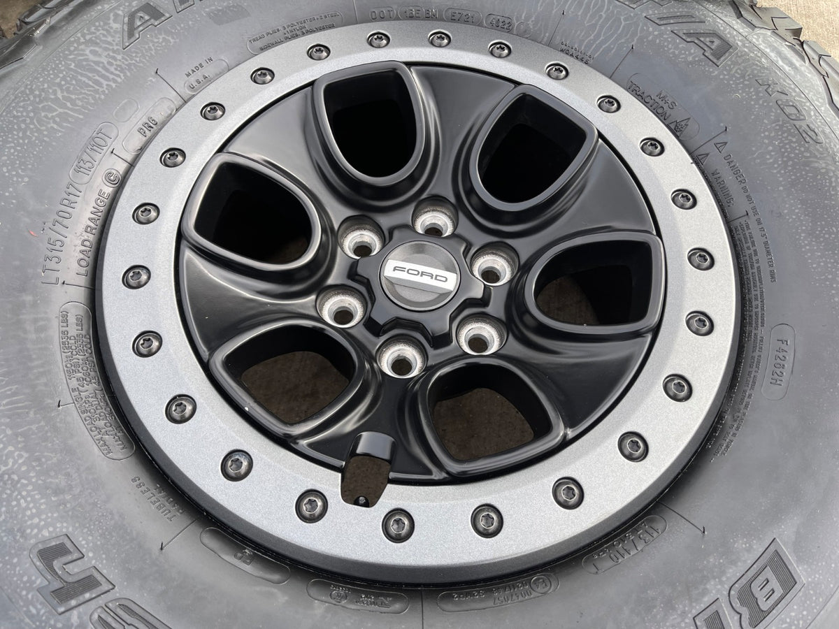 17" Ford F-150 Raptor OEM BEADLOCK rims wheels 10459 95210 BFG KO2 SET 35" NEW