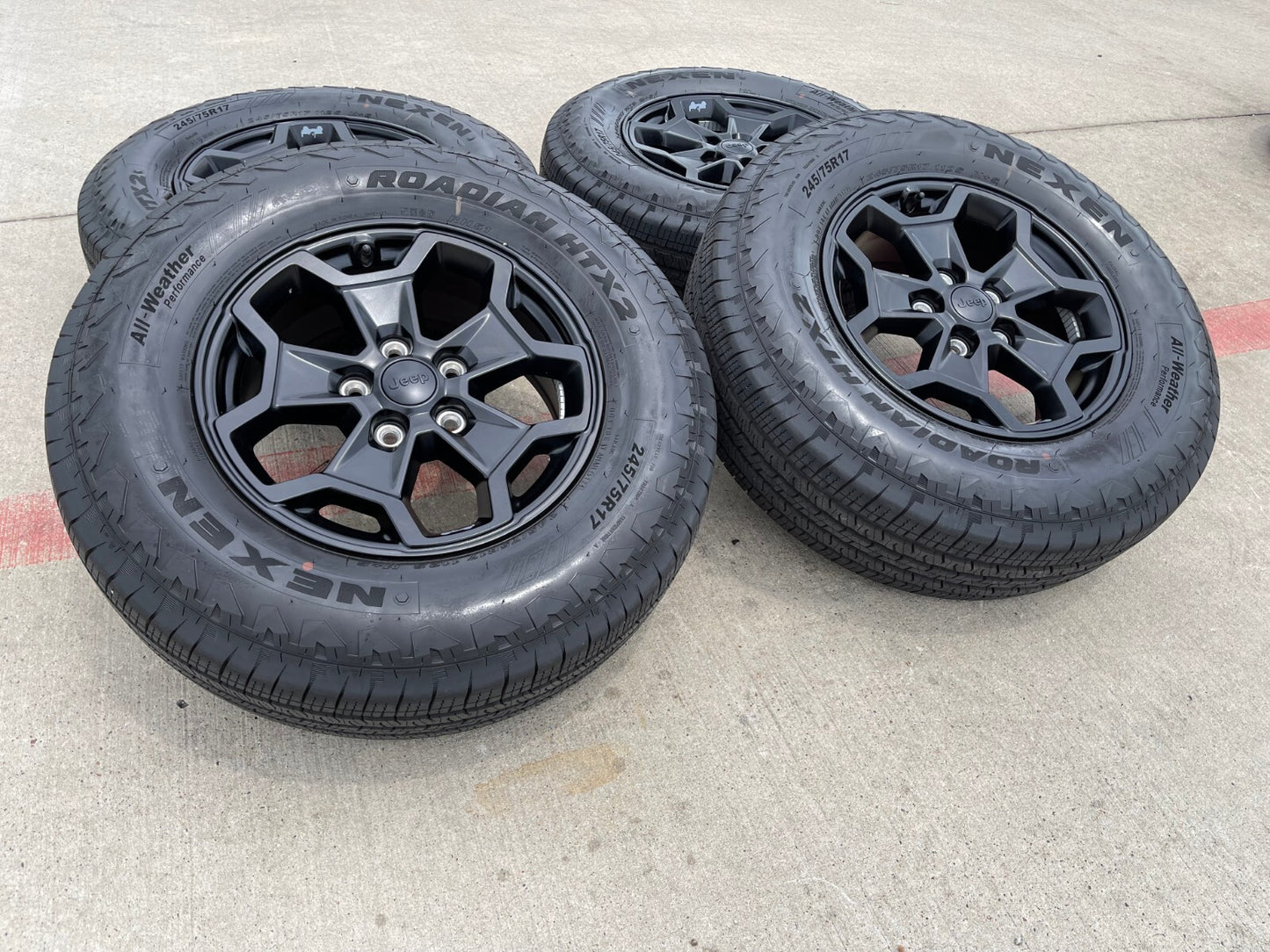 17" Jeep Wrangler SPORT OEM wheels rims tires 9237 black 2023 2024 2025 2026 NEW