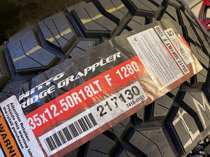 (1) 35x12.5x18 Nitto Ridge Grappler R/T tire 128Q F 12 PLY NEW