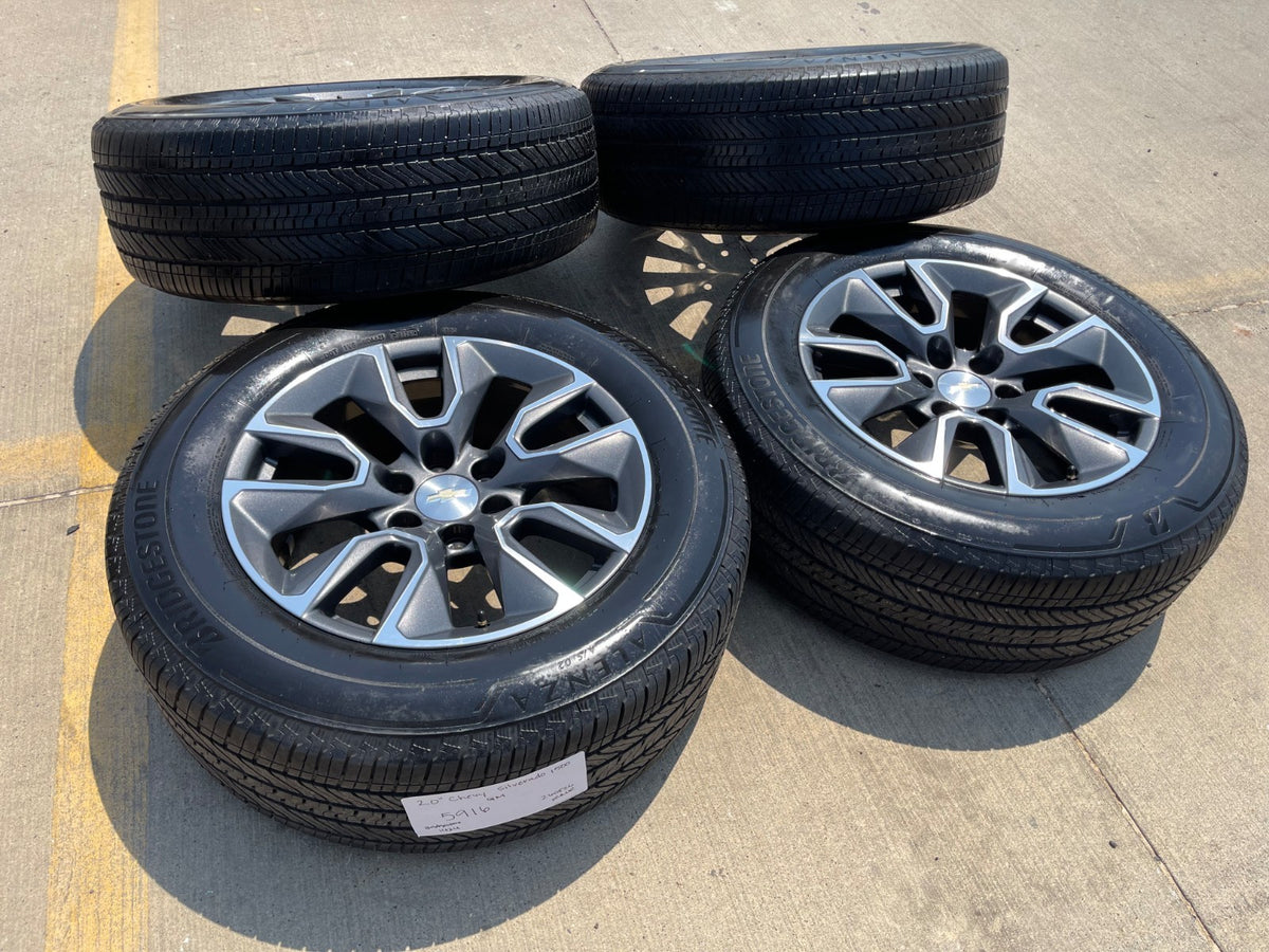 20" Chevy Silverado 1500 Tahoe OEM 5915 5916 wheels rims BRIDGESTONE SET