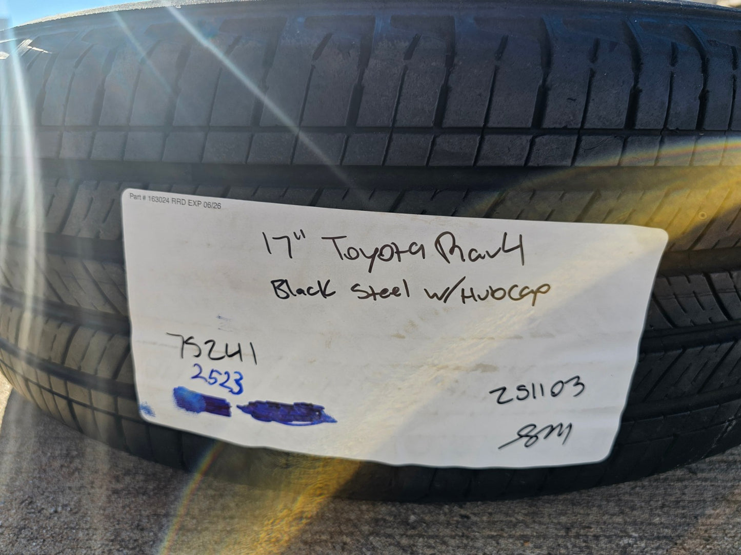 17" Toyota RAV4 OEM wheel rim 75241 Sienna CH-R tire 2020 2021 2022 2023 2024
