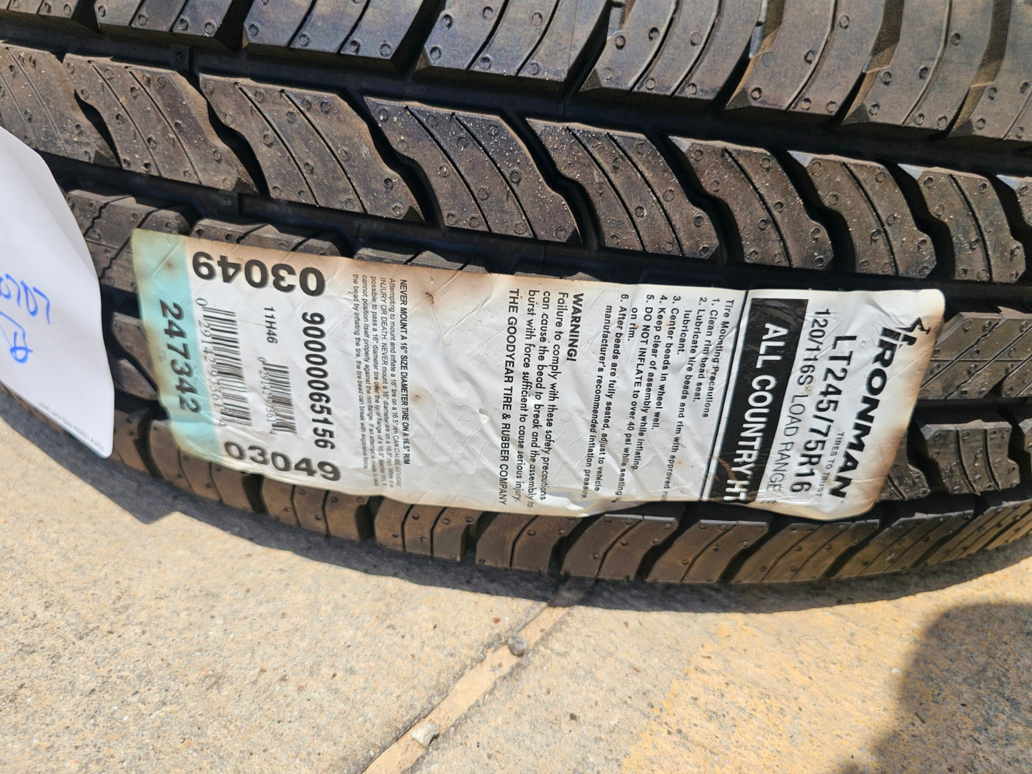 (1) 245/75/17 Ironman All Country H/T tire 245/75R17 M+S 121S LT 10 ply LRE NEW