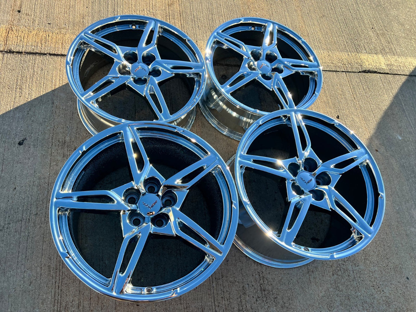 19" + 20" Chevy Corvette C8 OEM Replica rims 14007 14008 2023 2024 2025 USED