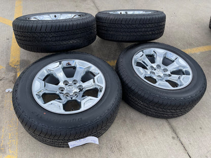 20" Dodge Ram 1500 OEM Laramie CHROME 2680 wheels rims 2025 2026 Hankook AT2 NEW