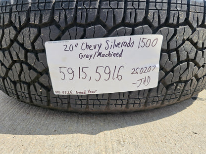 20" Chevy Silverado 1500 Tahoe OEM 5915 5916 wheels rims SET 2026 GOODYEAR