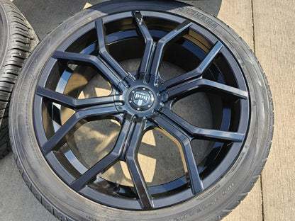 24x9.5 DUB Royalty Black wheels rims tires 6x5.5 6x135 RAM Chevy Tacoma