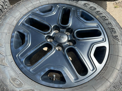 17" Jeep Cherokee wheels OEM rims Compass Renegade 9199 black A/T tires