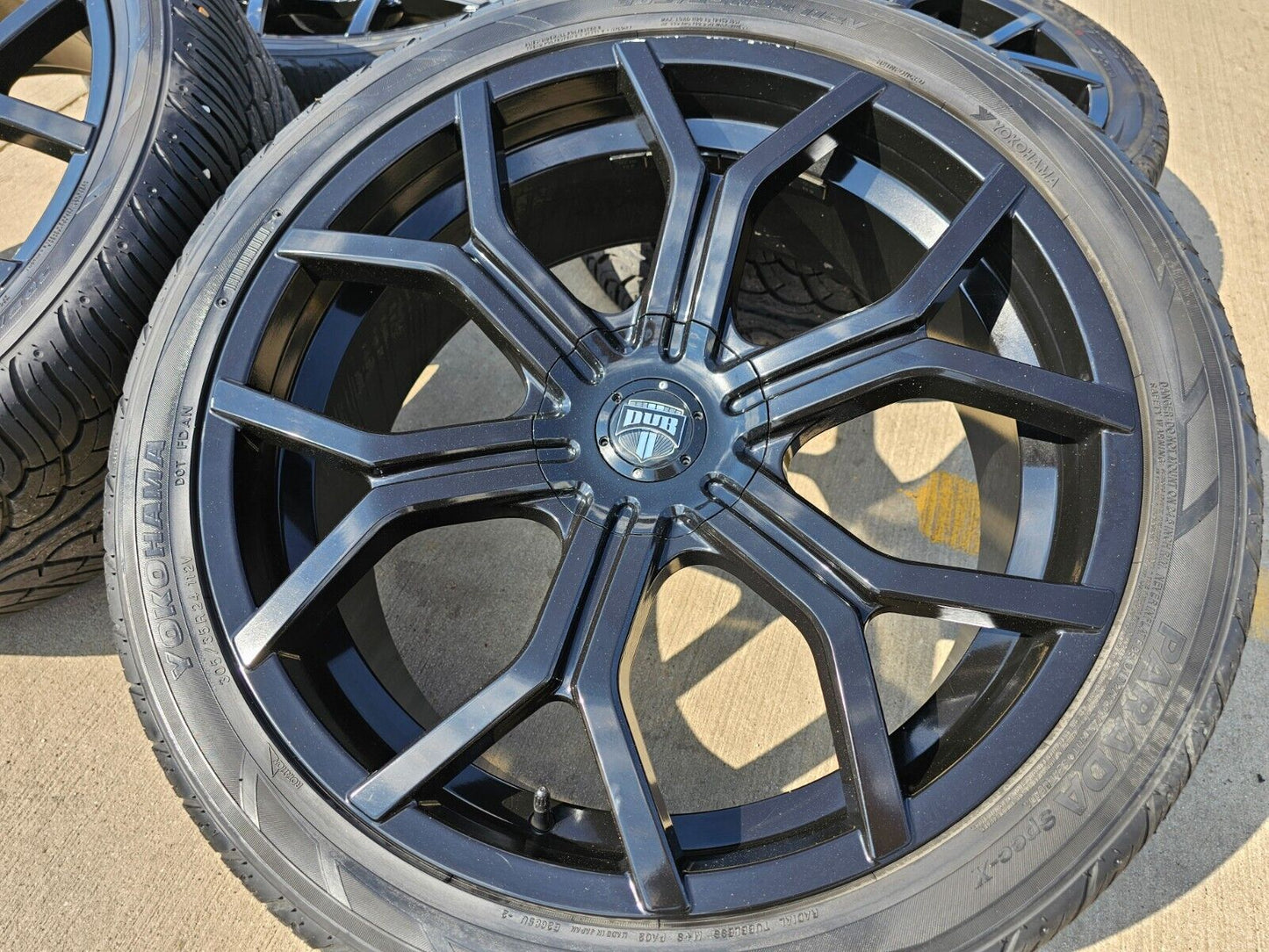 24x9.5 DUB Royalty Gloss Black wheels rims tires 6x5.5 6x135 RAM Chevy Tacoma