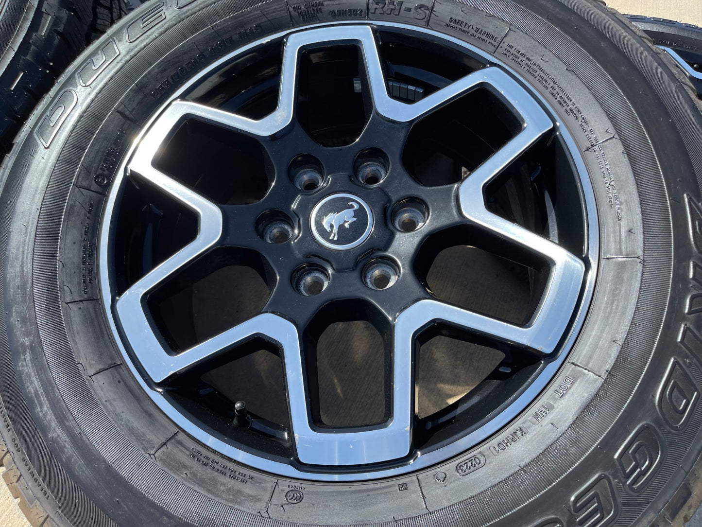 18" Ford Bronco wheels rims black 95213 Ranger tires tires BRIDGESTONE A/T SET